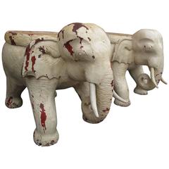 Monumental Pair of Elephant Tables