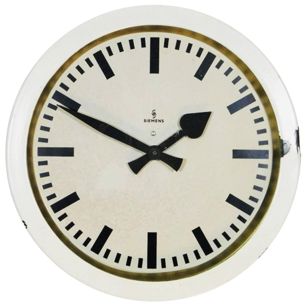 Siemens Halske Factory, Workshop or Train Station Clock For Sale