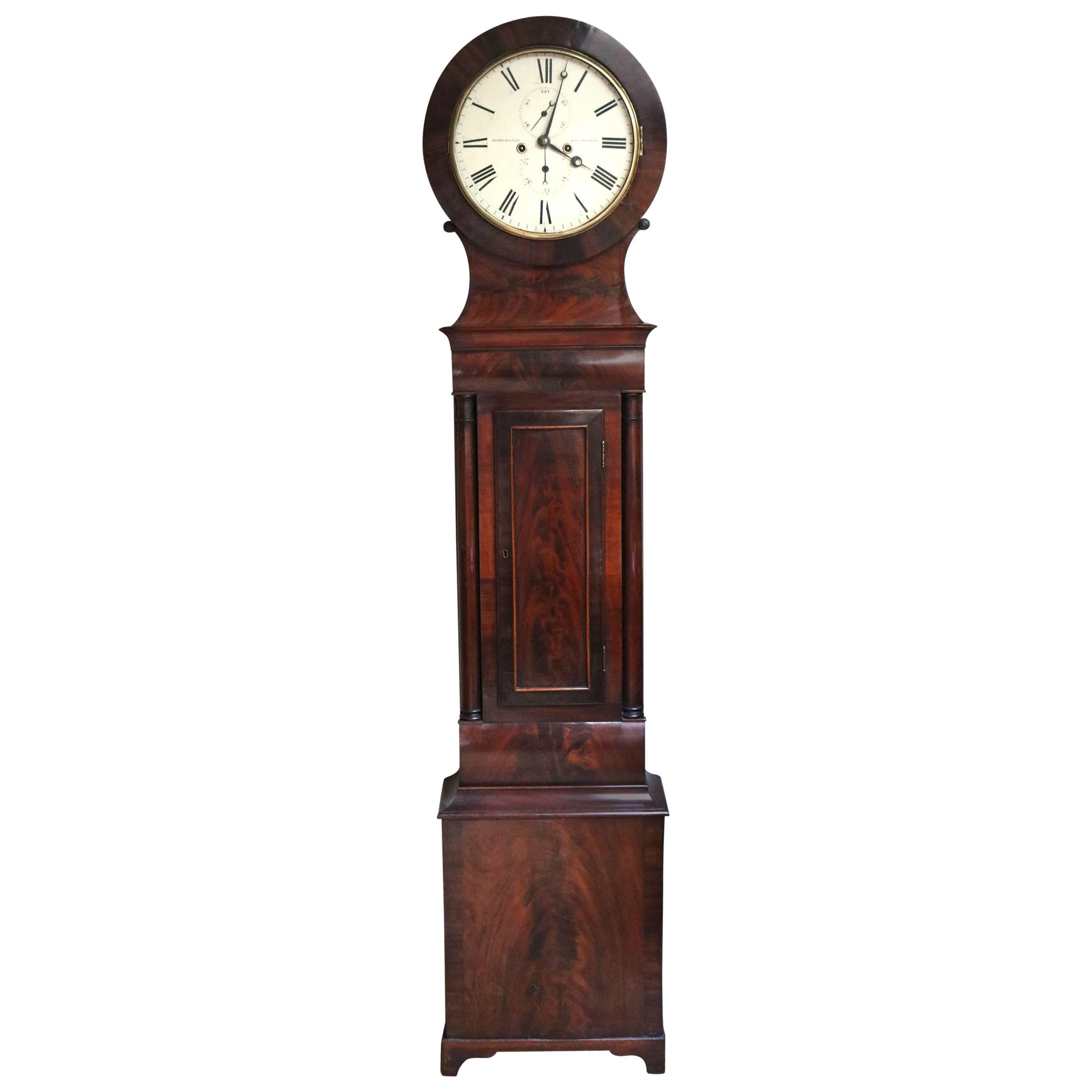 Scottish Mahogany Drumhead Longcase Clock