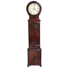 Antique Scottish Mahogany Drumhead Longcase Clock