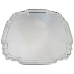 English, Sterling Silver Square Tray, Footed