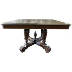Antique French 19th Century Rectangle Extending Oak Table 11