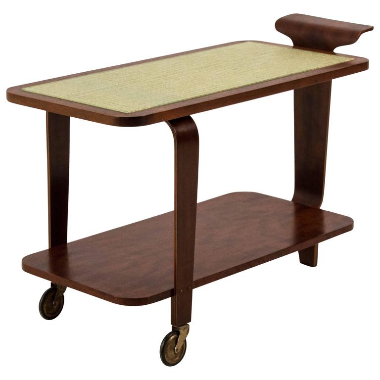 Striking Dutch Design Tea Trolley by W. Lutjens for Den Boer Gouda For