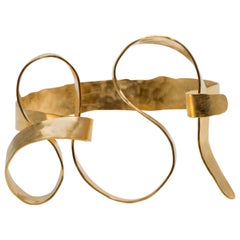 Gold-Plated and Hand-Hammered Bracelet by Jacques Jarrige