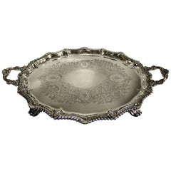19th Century Sheffield Silverplate Serving Tray by John Round and Sons