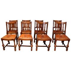 Set of Eight Oak Dining Chairs