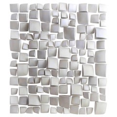Maren Kloppmann, Wall Pillow Field, 2016, white ceramic wall installation