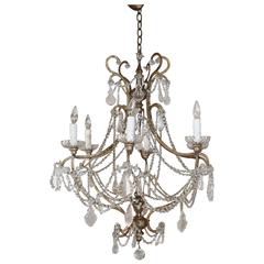 Italian Iron and Crystal Chandelier 6