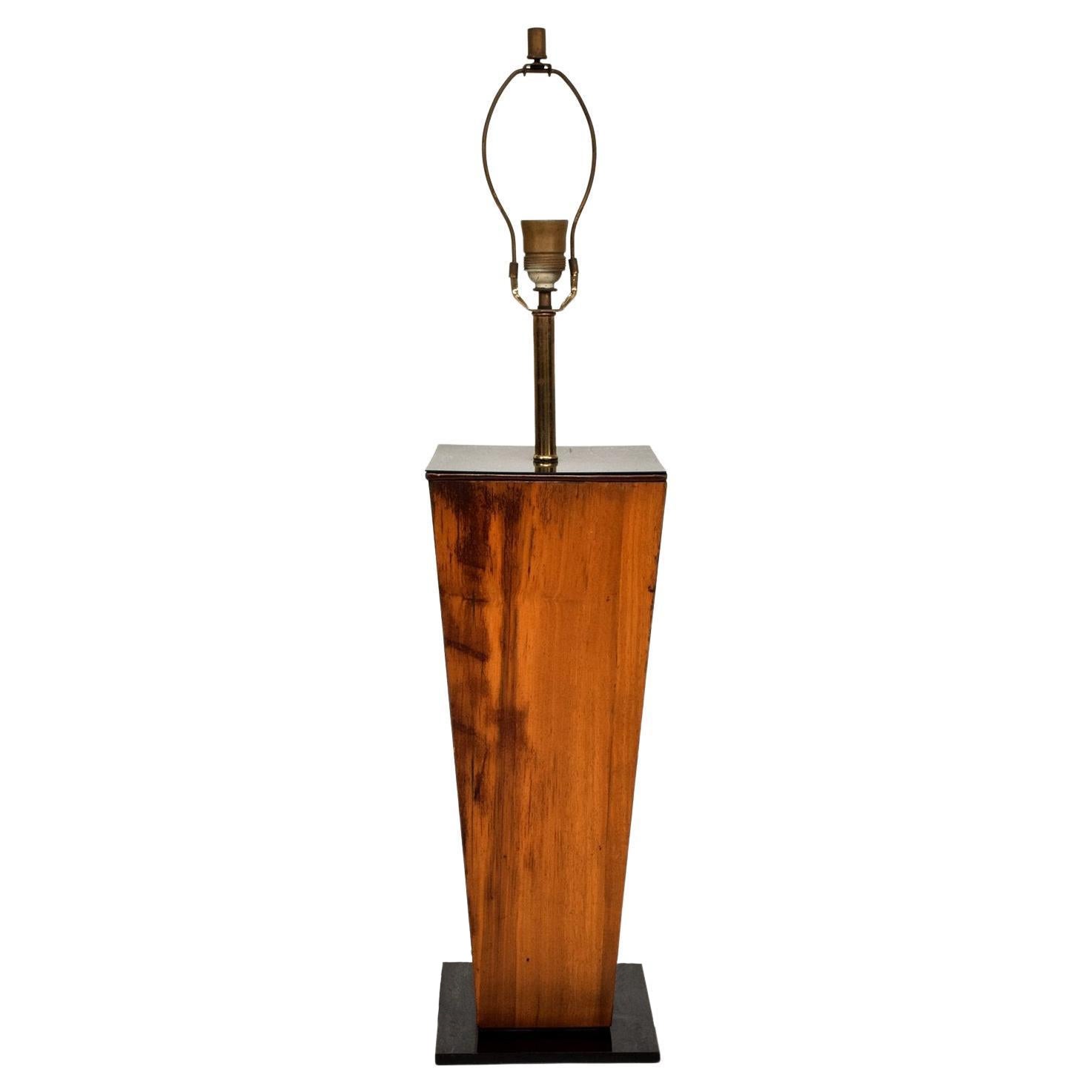 1950s Modernist Sculptural Table Lamp Exotic Wood Mexico For Sale