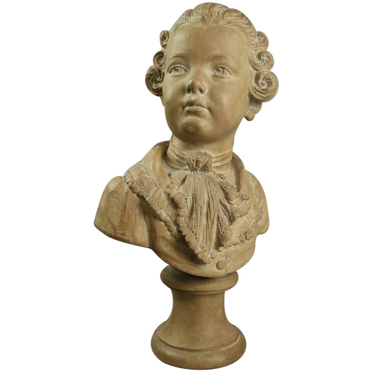 Louis XIV Style Terra Cotta Bust of Boy, Louis Joseph Xavier François