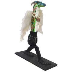 Winged Gecko Carved and Painted Wood by O.L. Samuels 9