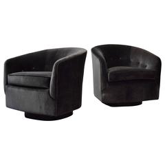 Pair of Milo Baughman Swivel Chairs for Directional