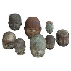 Set of Mid-Century Doll Head Molds