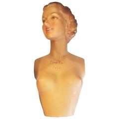 Vintage Large French Art Deco Mannequin Model Bust