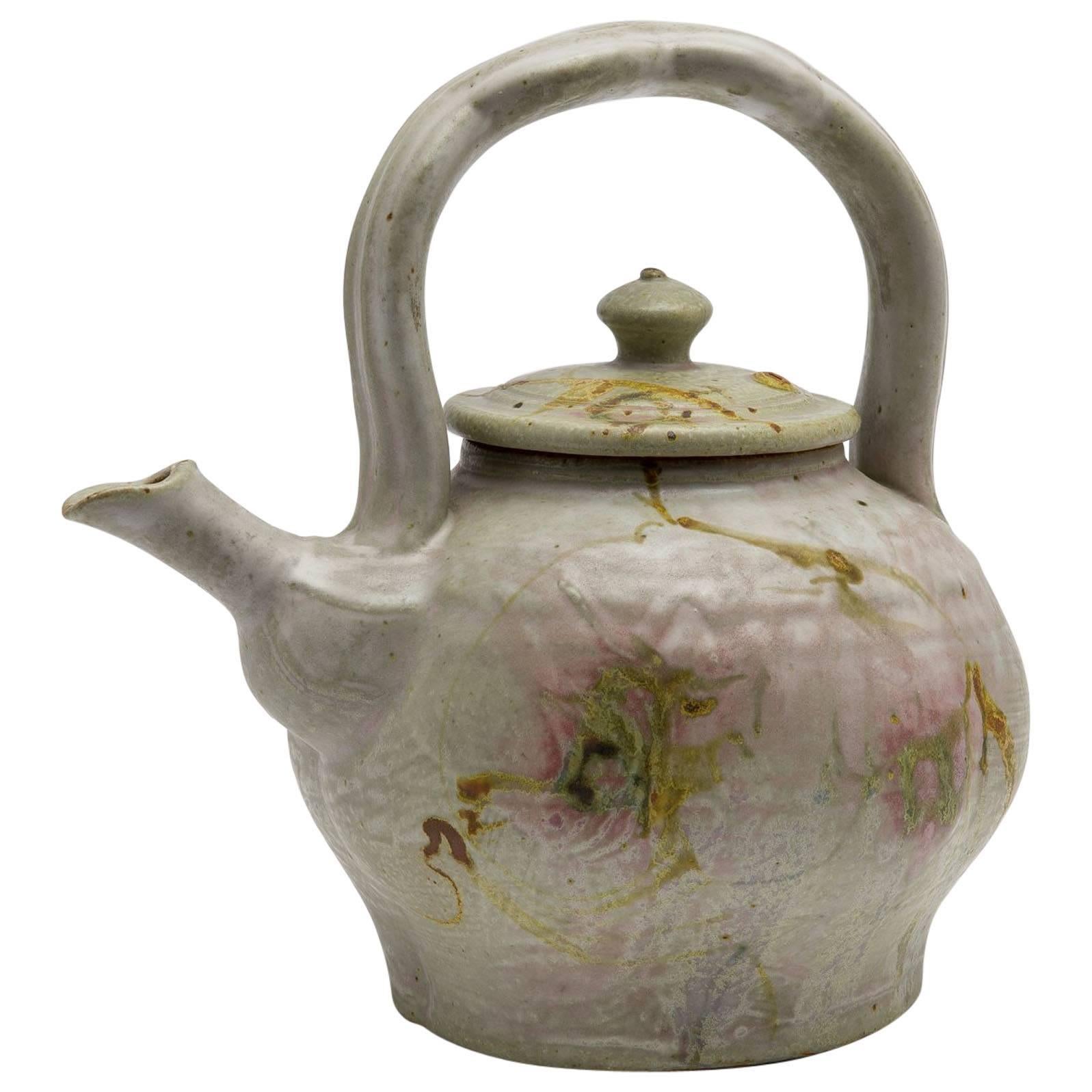 American John Glick Studio Pottery Teapot and Cover Plum Tree Pottery For Sale