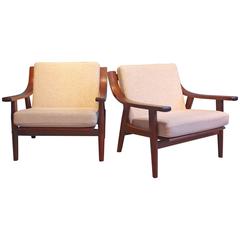 Pair of Oak GE530 Chairs by Hans J. Wegner for GETAMA 1