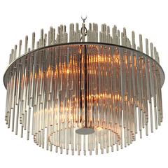 Glass Rods Ten Lights Chandelier 'Radiance 1' from Lightolier , 1980s, USA