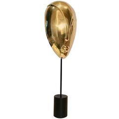 Vintage Abstract Face Mask Sculpture