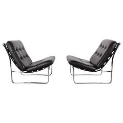 Pair of Leather Lounge Chairs by Kho Liang Ie for Artifort
