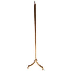 1940s French Gold Leaf Gilded Wrought Iron Floor Lamp by Maison Ramsay