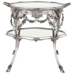 Antique Solid Silver Art Nouveau Tea Table by Schleissner & Sohne