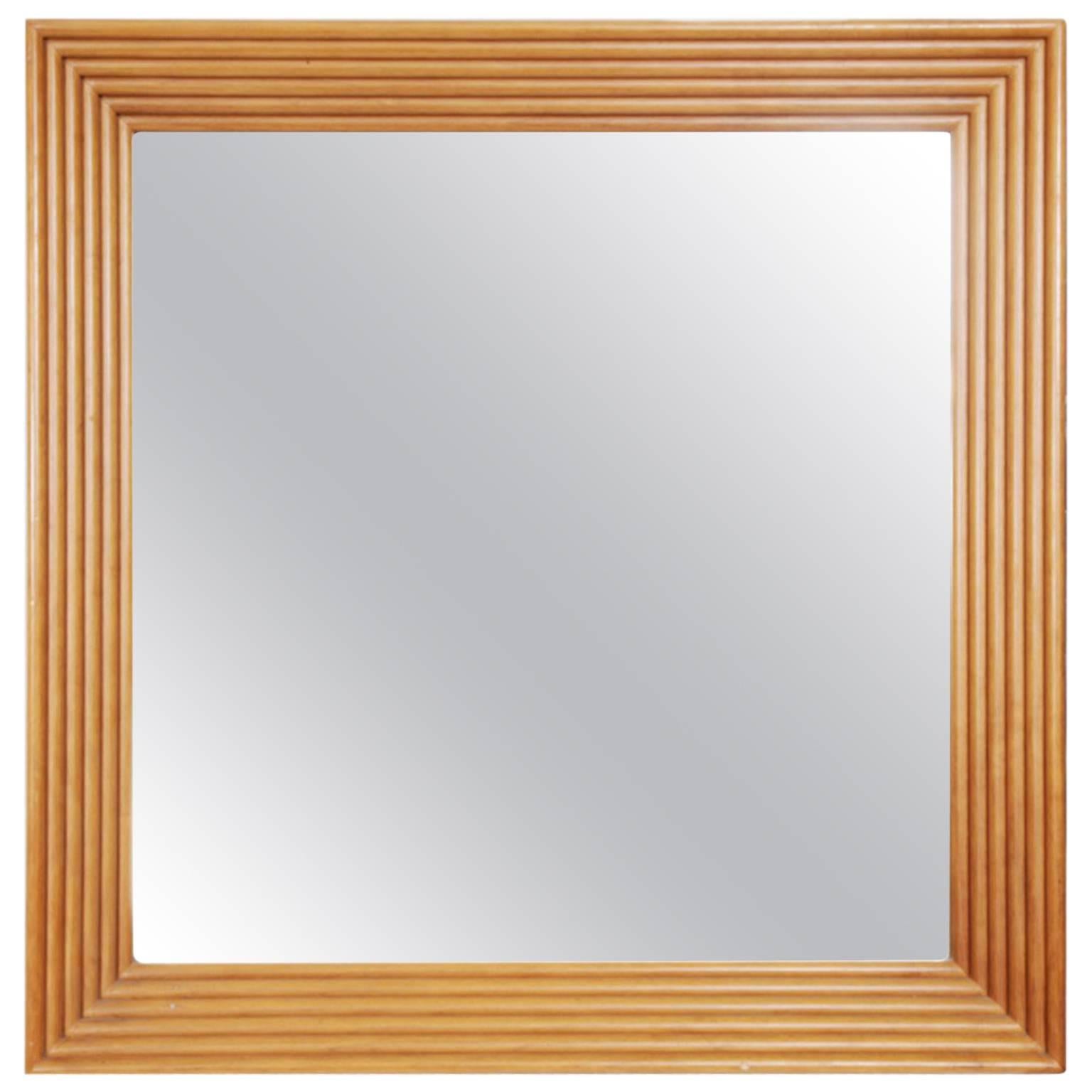 Mirror from the 1960s with Wood Fluted Frame