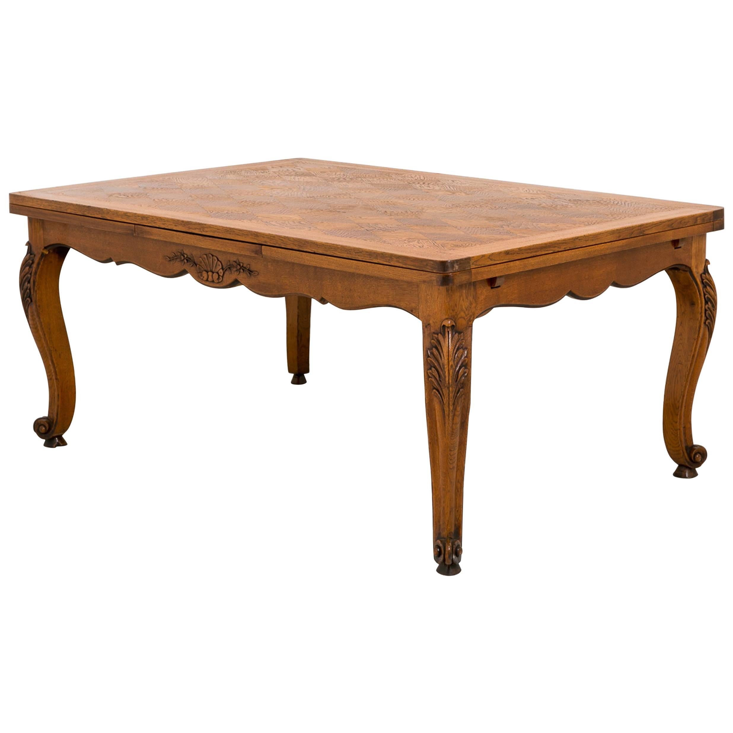 Blonde Oak French Farmhouse Table For Sale