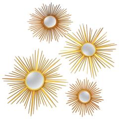 Fantastic Set of Four Chatty Vallauris Mirrors, circa 1960 11