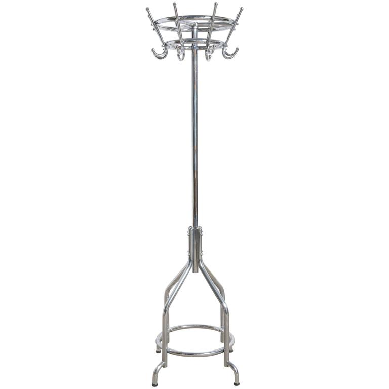 Coat Rack Chrome Rotating Top For Sale at 1stdibs
