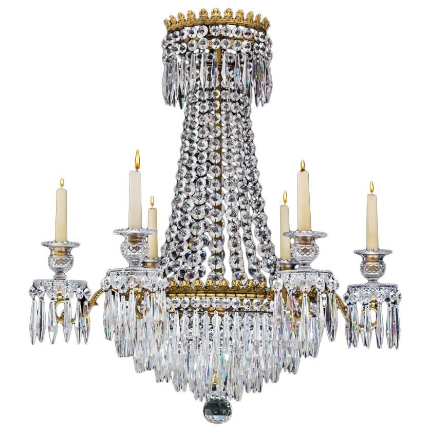 Fine Regency Period Cut Glass Chandelier