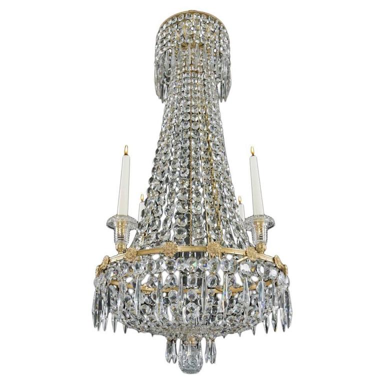 Regency Period Ormolu and CutGlass Chandelier For Sale at 1stDibs