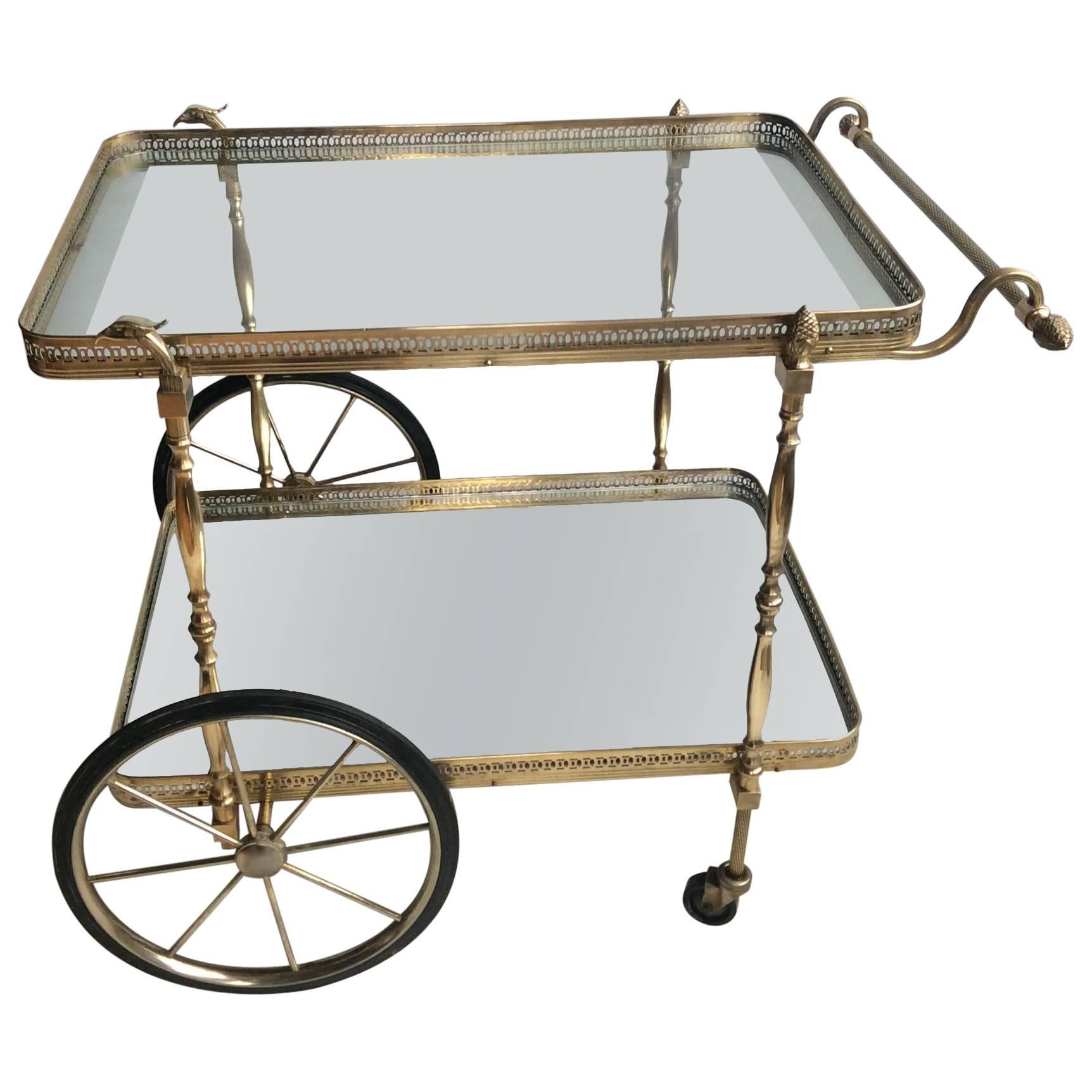 Decorative French Brass Drinks Trolley or Bar Cart