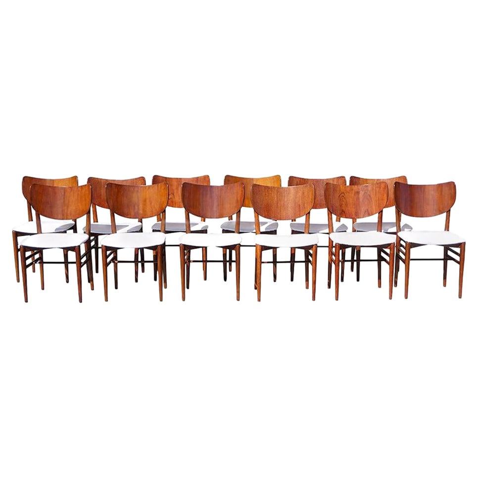 20th Century Danish Set of Twelve Vintage Oak Dining Chairs by Nils & Eva Koppel For Sale