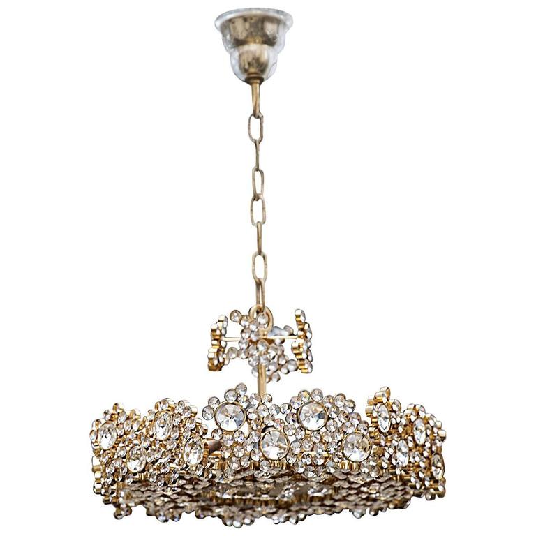 Golden Jewel Crystal Chandelier at 1stDibs