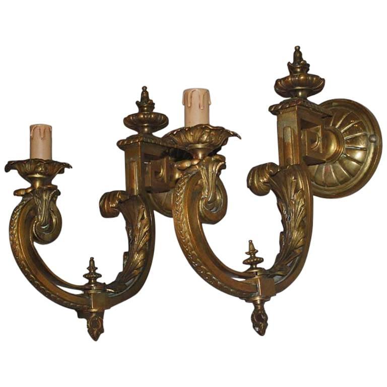 Pair of 19th Century Empire Wall Sconces For Sale