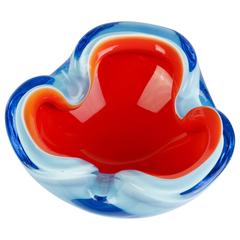 Colorful Mid-Century Murano Art Glass Bowl Attributed to Cenedese, circa 1970