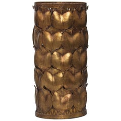 Hollywood Regency Style Golden Flower Umbrella Stand