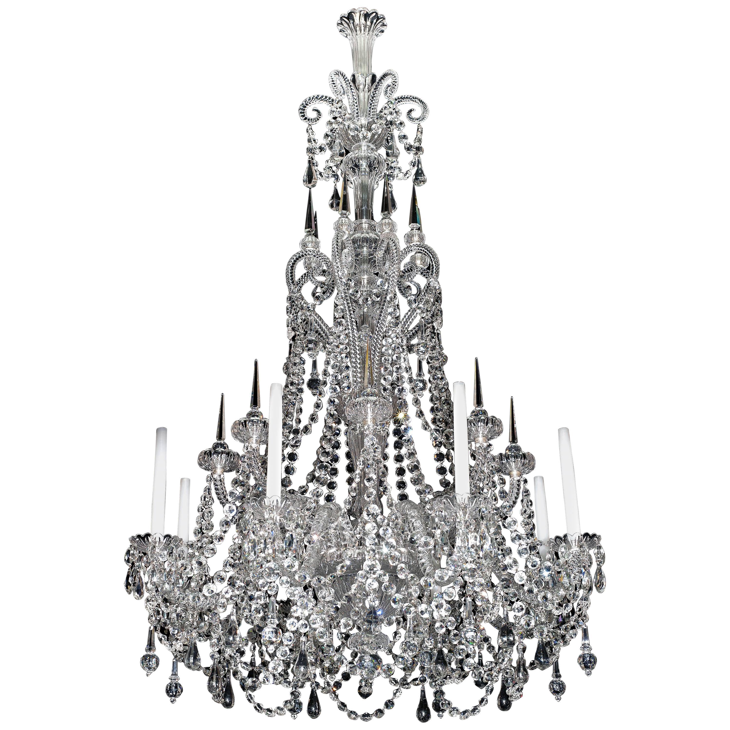 Fine Quality Eight Light Cut-Glass Antique Chandelier by F&C Osler For Sale