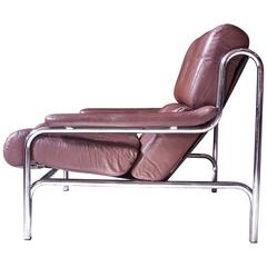 Vintage Pieff & Co. "Alpha" Two-Seat Sofa in Chrome and Brown Leather, 1970s 11