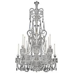 Finas lámparas de cristal tallado de doce luces de F&C Osler