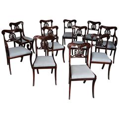 Exceptional Set of 12 Superb Quality Cuban Mahogany Regency Dining Chairs