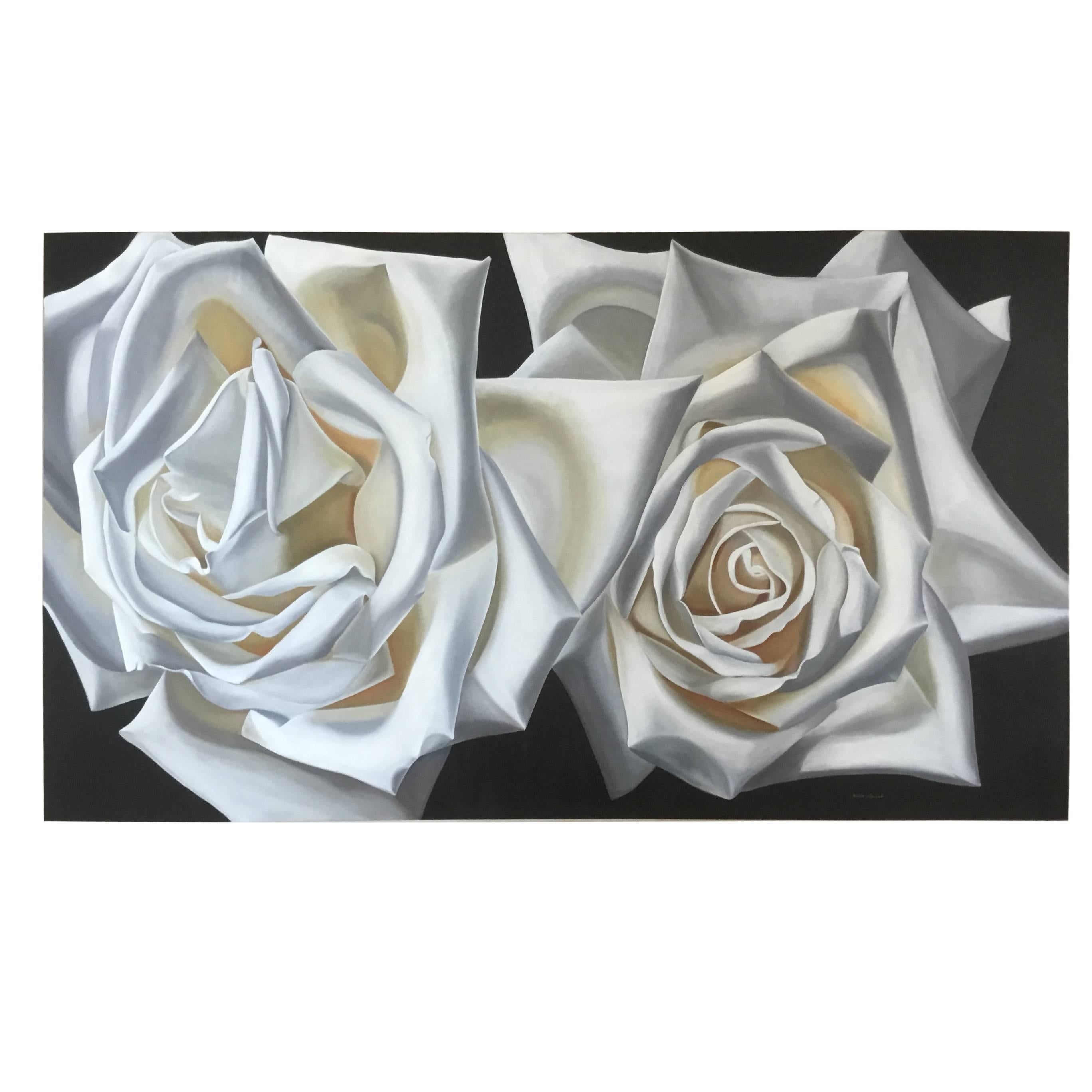 Willa Spivak "Large Roses" Oil on Canvas