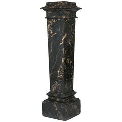 Large Pedestal in Terra Cotta Painted to Look like Marble, 19th Century