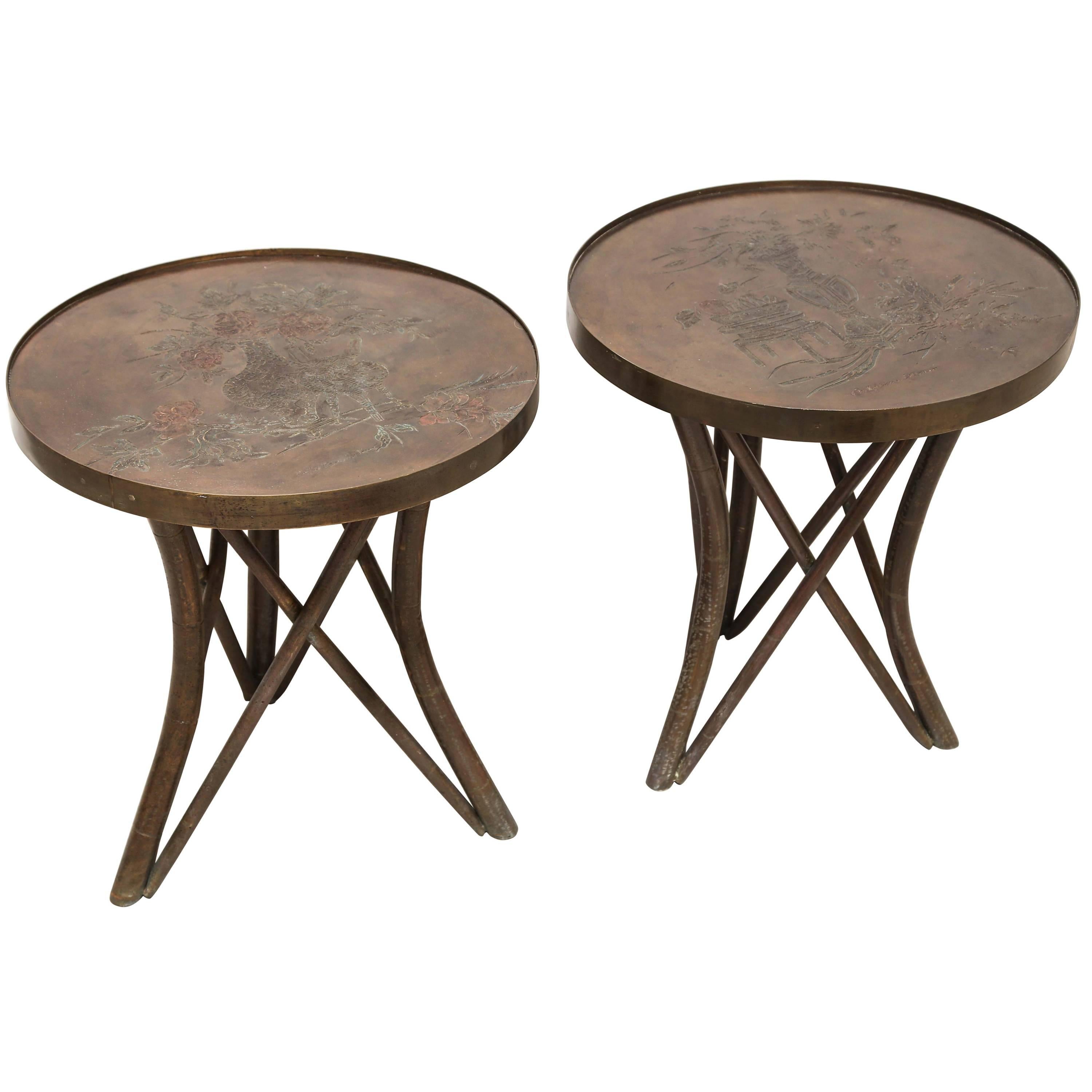 Pair of Circular Laverne Side Tables