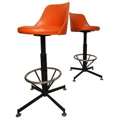 Pair of Mid-Century Swivel Stools 8