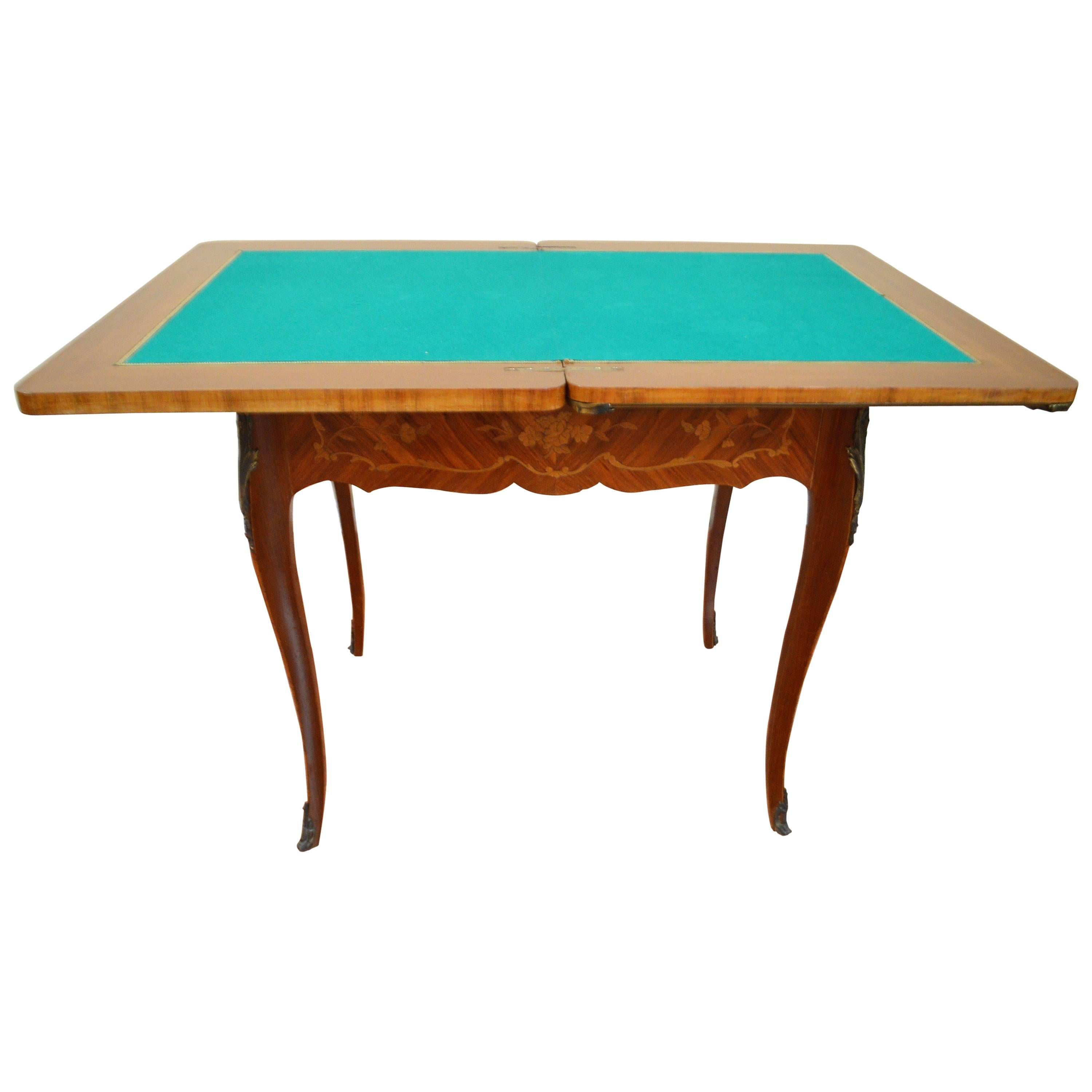 Louis XV Style Inlay Wood Game's Table