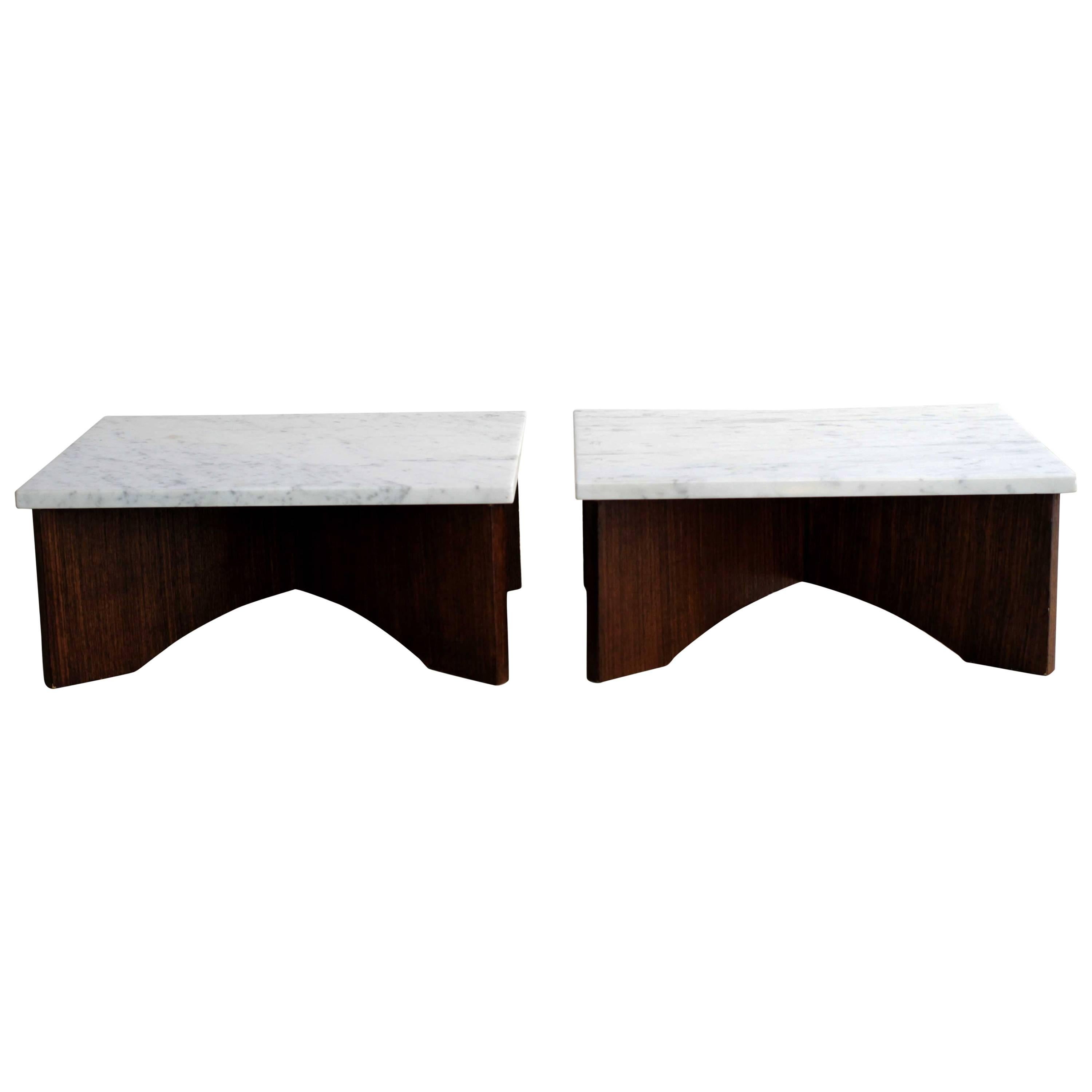 Pair of Marble Tables Stands For Sale