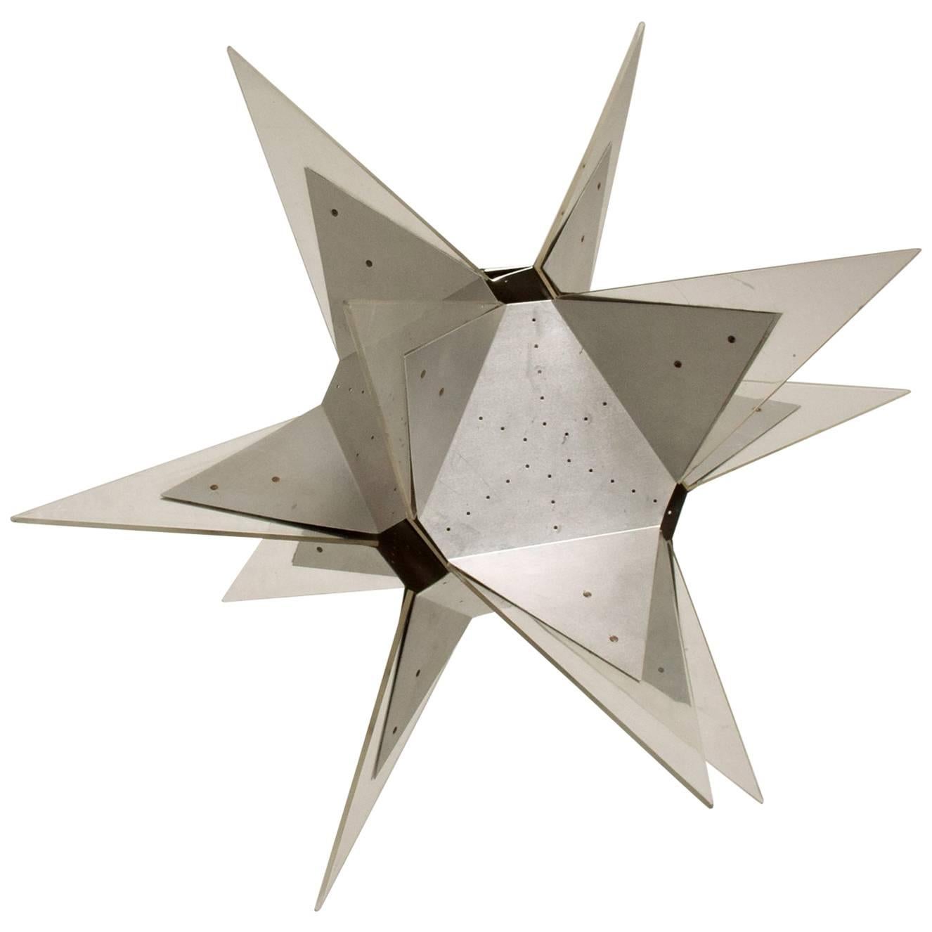 Mid-Century Modern Aluminium and Plexiglass Moravian Star Pendant Lamp, 1960s