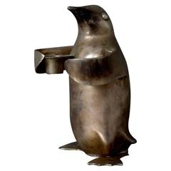 Silver Plated Candleholder in the Form of a Penguin