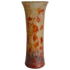 Daum Nancy Important Cameo Art Glass Vase